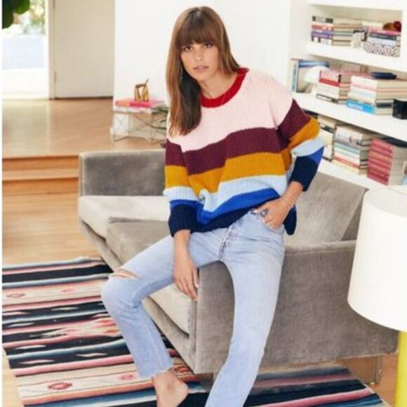 Xirena Taos Apres Ski Striped Multicolor Sweater M - Picture 1 of 12